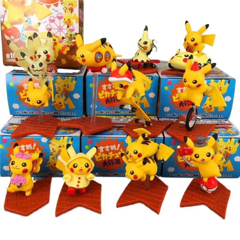 

10pcs/set Pokemon Pikachu Mystery Box Candy Toys Kawaii Blind Boxes Anime Figure Desk Ornament Figurine Creative Gift