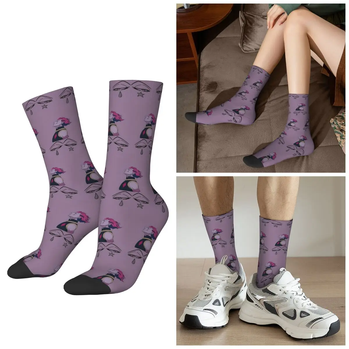 All Seasons Hisoka Anime Hunter X Hunter Phantom Troupe Chrollo Socks Harajuku Crew Socks Funny Stockings for Men Women