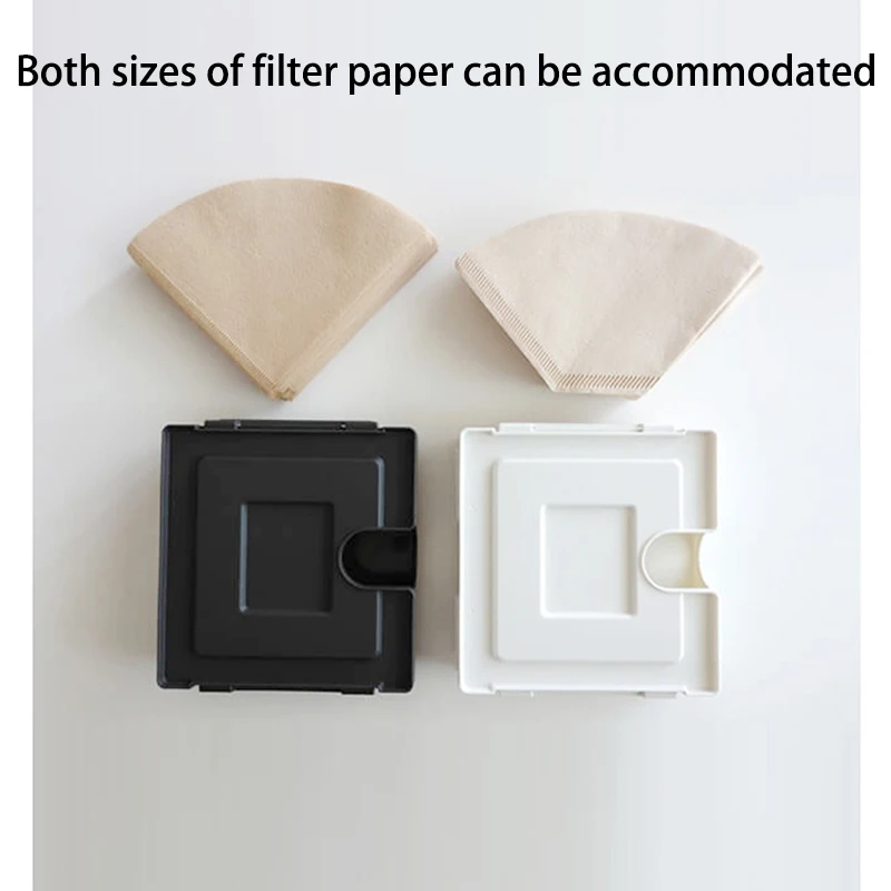 Home Magnetic Suction Wall-mounted Coffee Filter Paper Storage Box Square Hand-brewed Coffee Filter Paper Dust-proof Storage Box