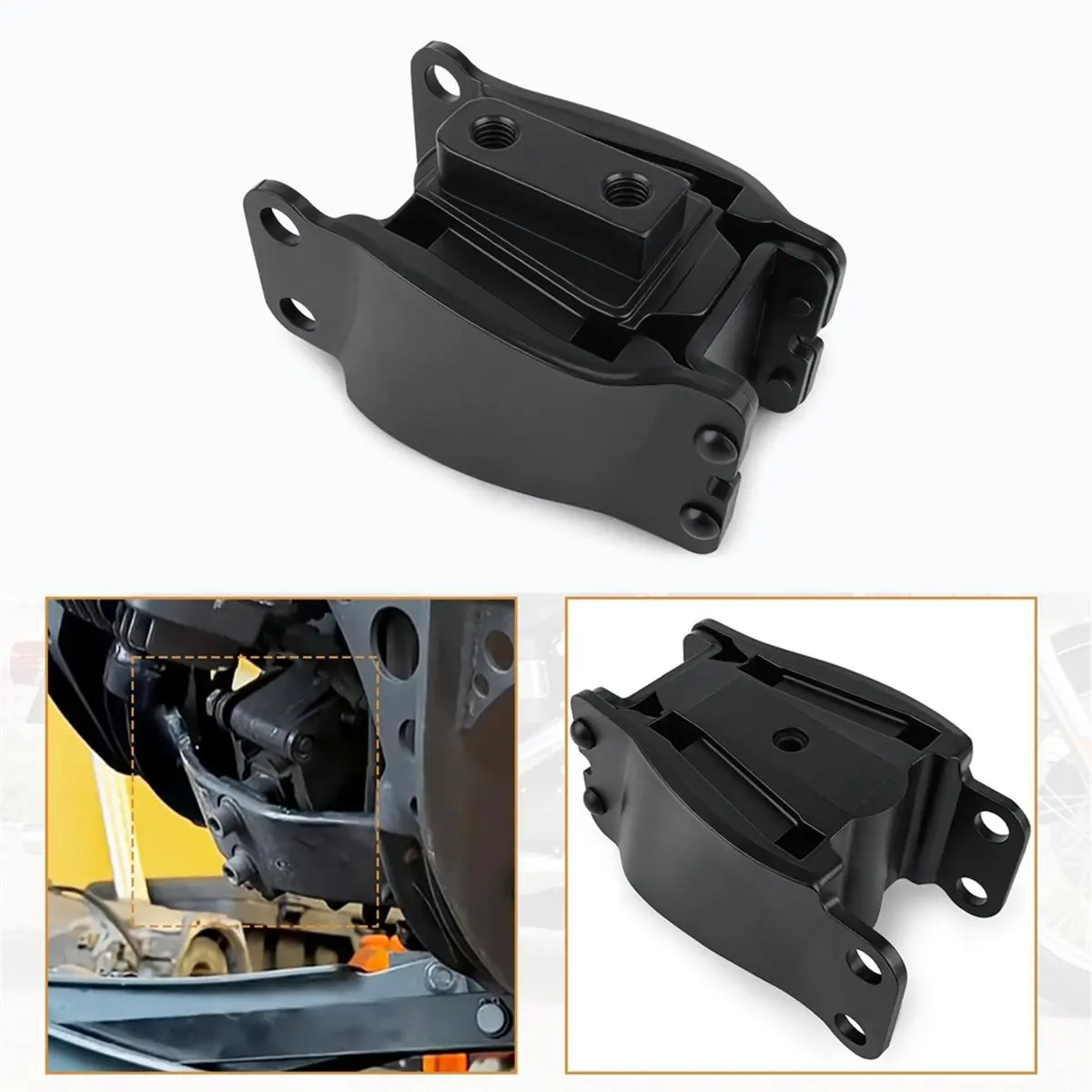 #35K Engine Isolator,Front Isolator Engine Motor Mount for Harley Davidson 1991-2017 (Black)