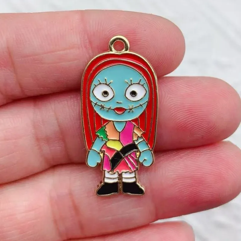 10 pcs Cartoon Halloween Charm Pendants Enamel Craft, Perfect for DIY Earrings, Bracelets, Neck Handmade Craft Supplie