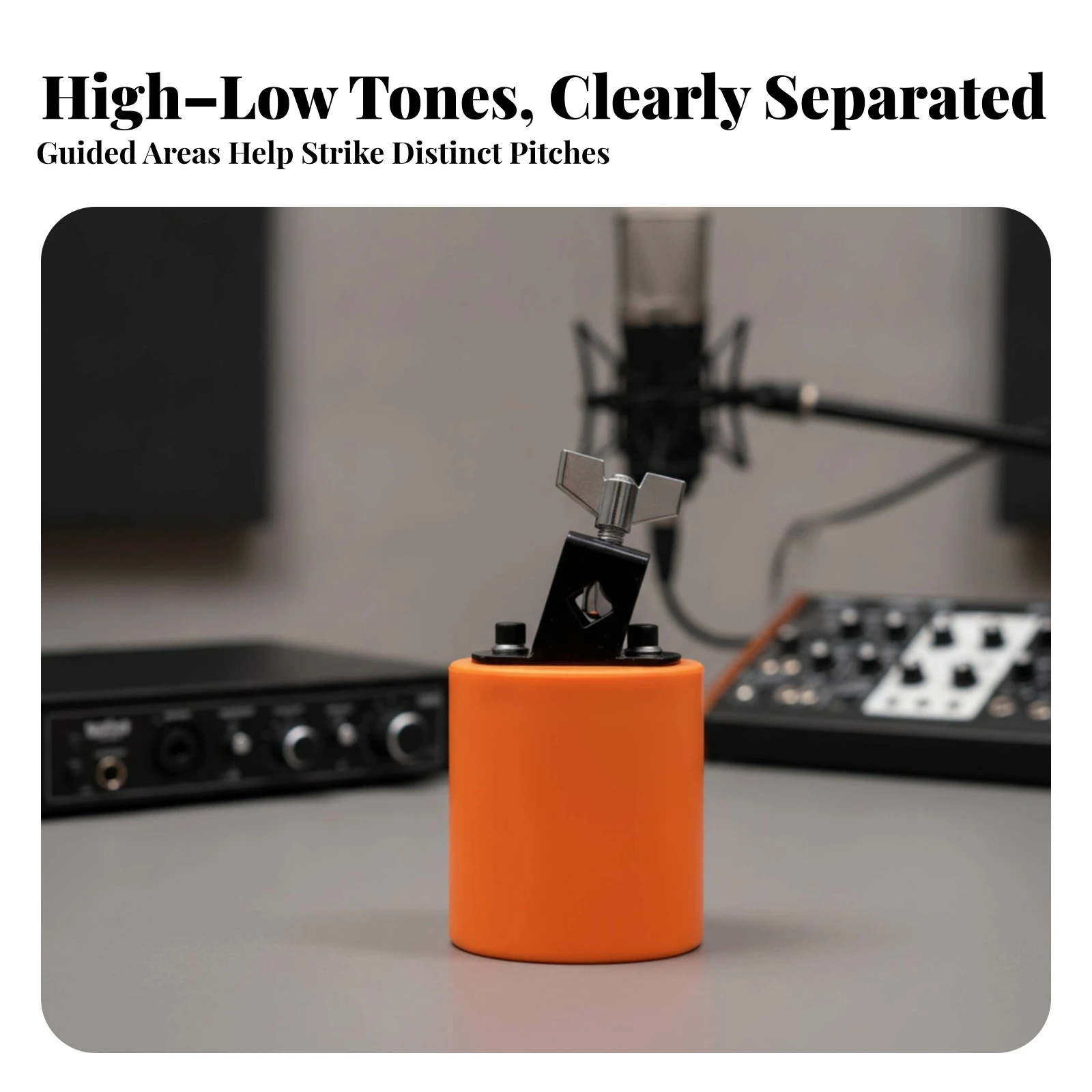 Jam Block with Mount Mountable Percussion Block with Mount Mambo Bell Mounted Instrument Easy to Install for Percussionists