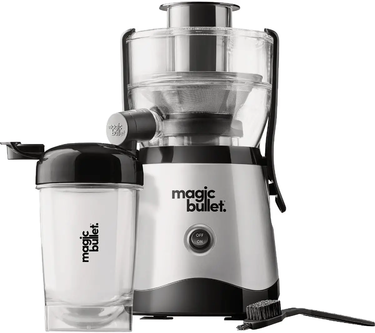 

Compact 400W Mini Juicer with 16oz Travel Cup, Black & Silver