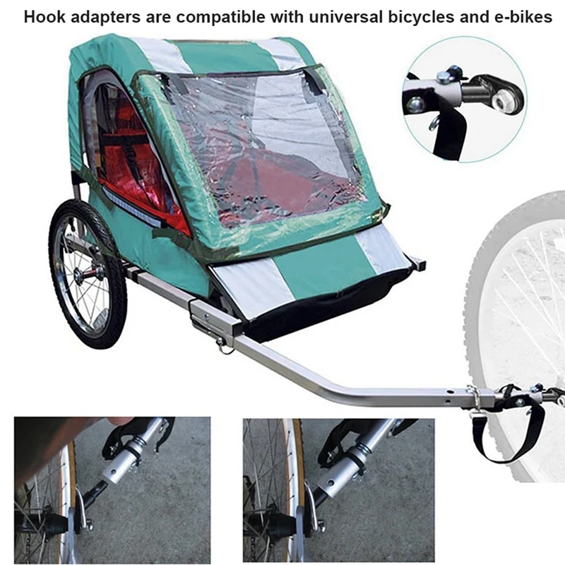 1 Piece Steel Hitch Pet Stroller Universal Coupler Linker Portable E-Bike Towing Connector Silver