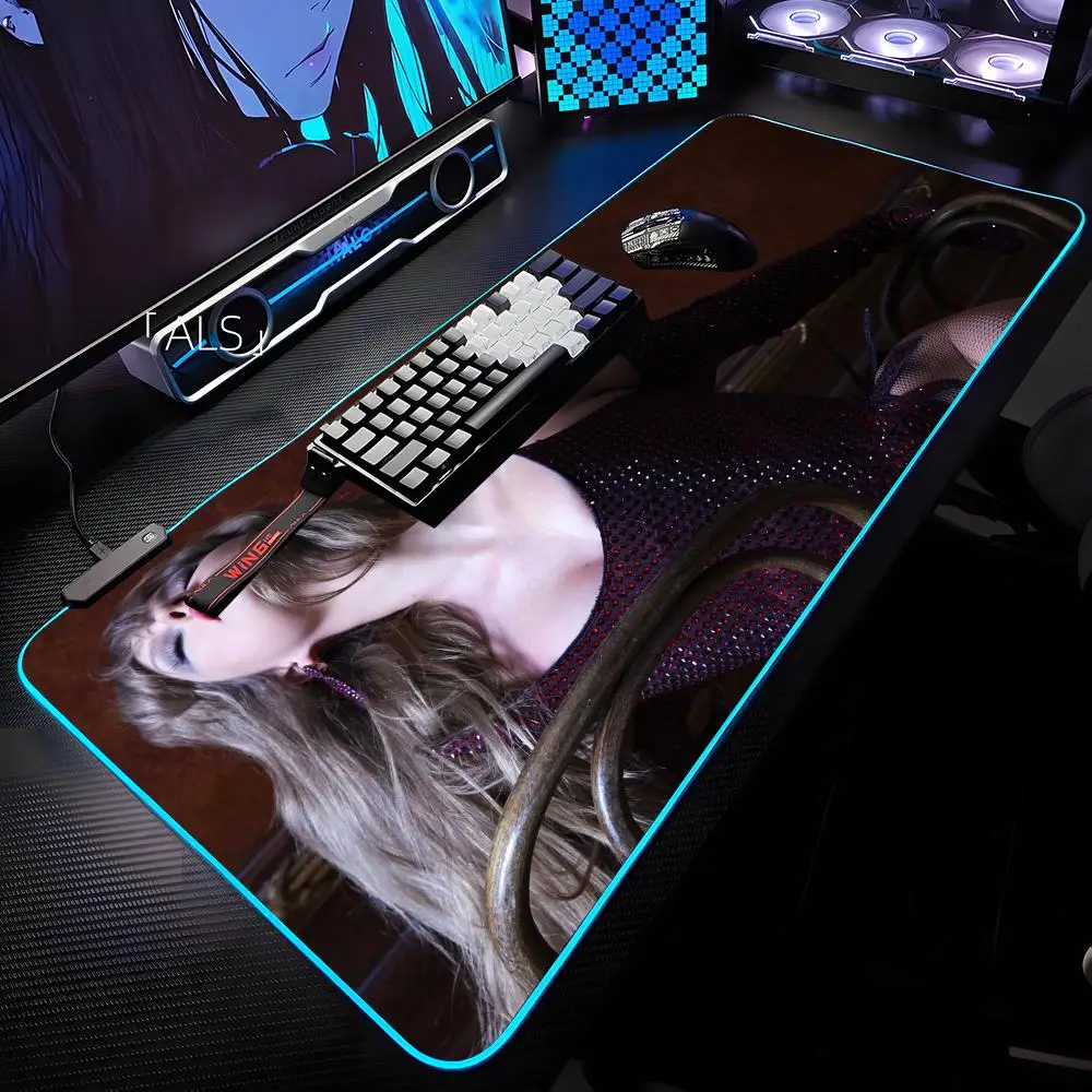 

Коврик для мыши T-Taylor Photograph S-Swift с RGB-подсветкой, коврик для мыши для ноутбука, коврик для мыши для ноутбука, геймерский коврик для компьютерного стола, игровые аксессуары