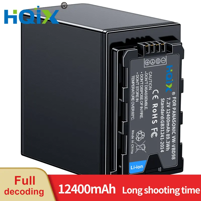 

HQIX for Panasoinc HC-PV100 BS1H HC-MDH3 X2 X20 MDH2 AJ-PX270 PX280MC UPX360MC PX285MC PX298MC Camera VW-VBD98 Charger Battery