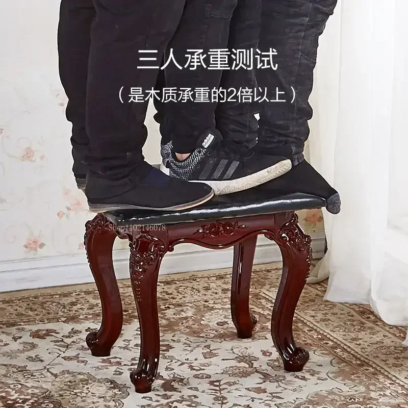 

Скамейка для фортепиано, одиночный европейский комод, американский стул для макияжа, китайский классический бытовой маленький квадратный табурет, круглые пуфики