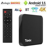 Original Tanix W2 Smart TV Box Amlogic S905W2 Android11.0 2G16G 4G32G 4G64G 4K BT 2.4G/5G WiFi Youtube Netflix AV1 TV Prefix