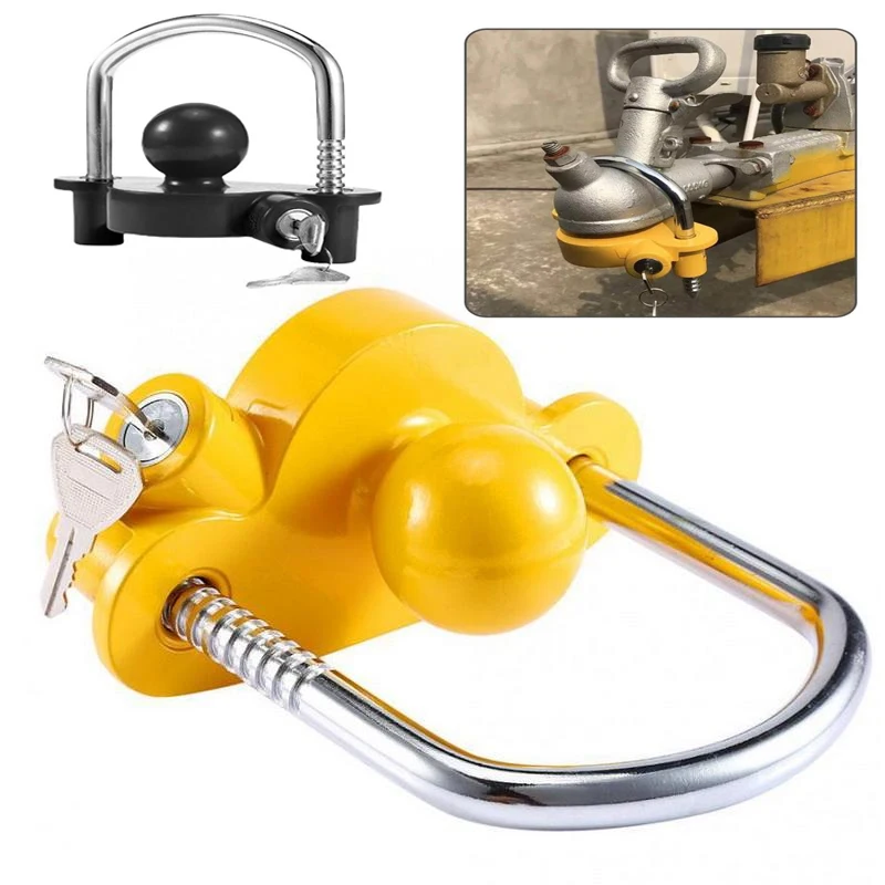 

1 Set 2-5/16 Inch Adjustable Anti-Theft Coupler Lock Heavy Duty Trailer Hitch Lock U-Shape Ball Security For Tow Receiver