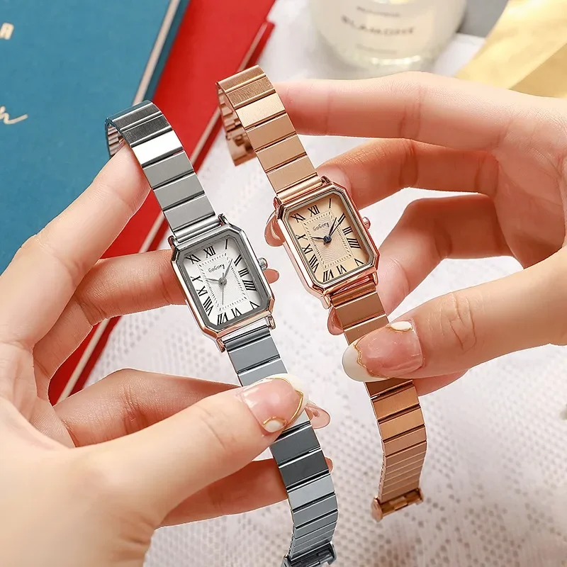 New Square Women Watch Adjustable Stainless Steel Strap Student Fashion Luxury Quartz Watch Relojes Para Mujer Dropshipping