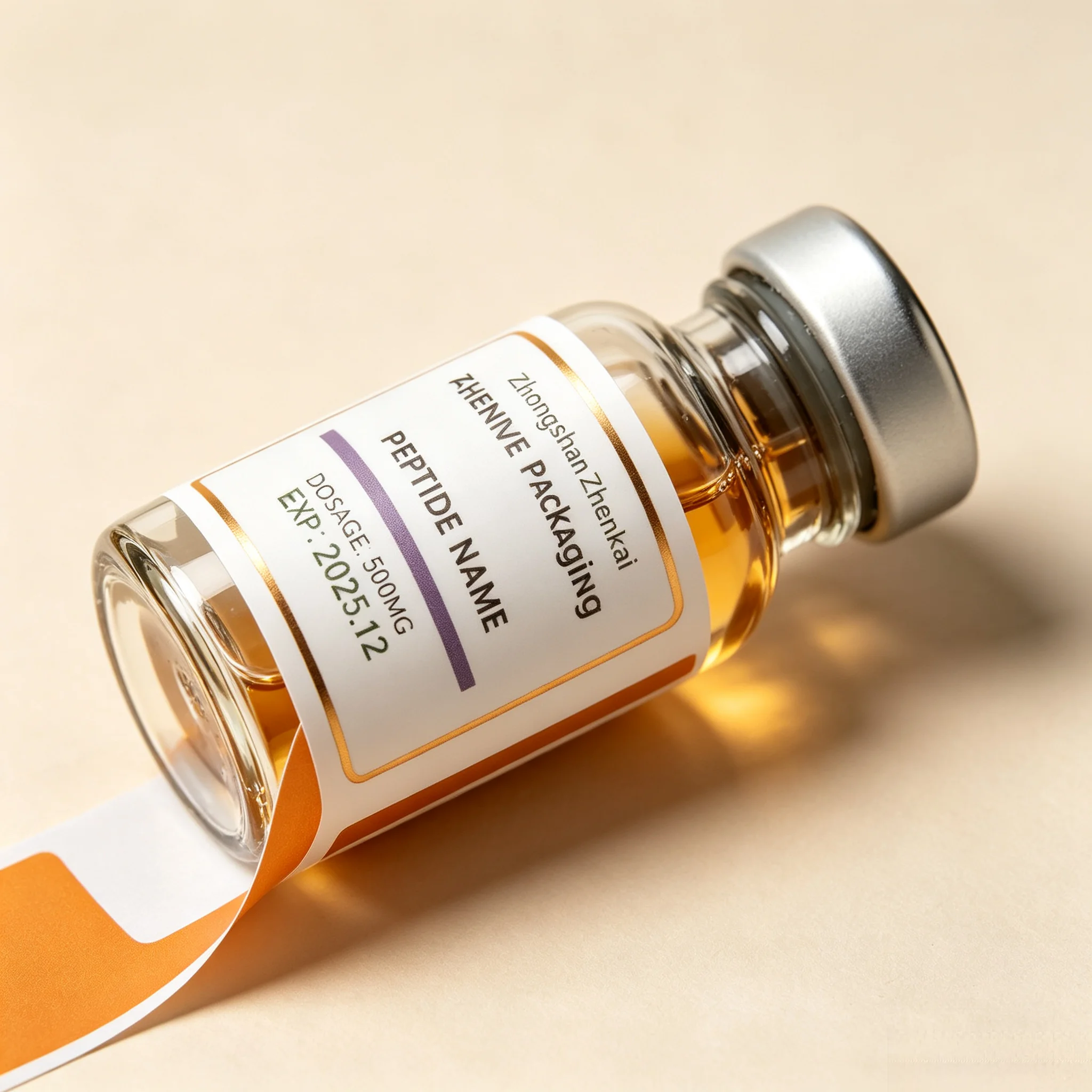 Premium Custom Full Peptide Vial Packaging Stickers Color Boxes Fit 3ml 5ml 10ml Vials For Skin Care Fitness Supplement