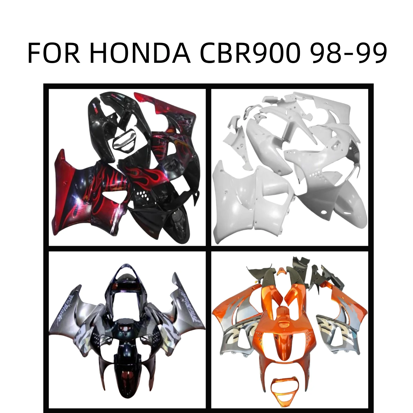 

New ABS Plastic fairings Fit For Honda CBR900RR 919 1998 1999 CBR 900 RR 98 99 CBR919 cbr 919 High quality motorcycle fairing