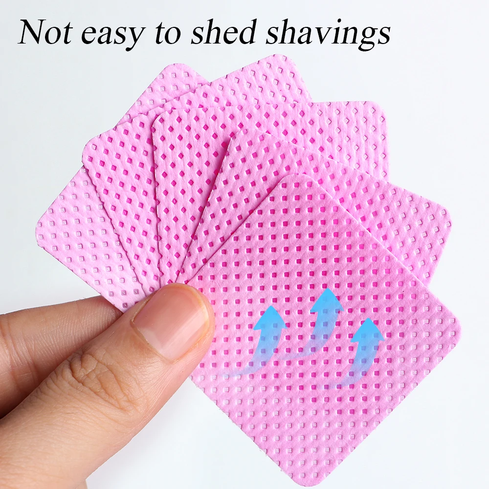 200pcs Lint Free Wipes Non-Woven Nail Polish Remover Pads Soft for Nails Eyelash Extensions Lash Glue Pink Wipes Packed in Case