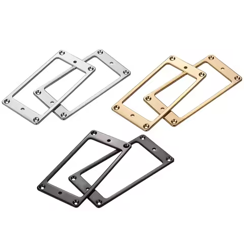 2Pcs Gold/Silver/Black Metal Electric Guitar Humbucker Pickup Mounting Ring Frames 90mm X 45mm