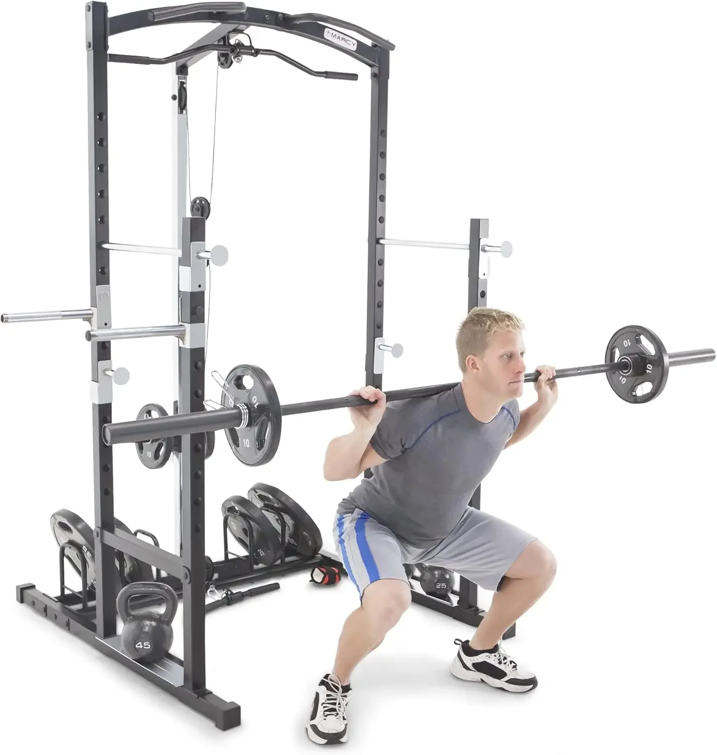 Home Gym Cage System Workout Station for Weightlifting, Bodybuilding and Strength Training MWM-7041