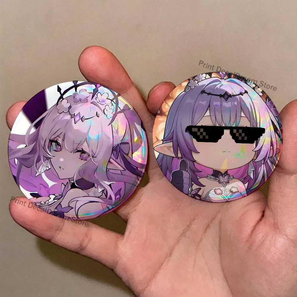 C-Castorice H-Honkai Brooches for Backpack Accessories 25mm,32mm,48mm,58mm,75mm Round Enamel Pins Cartoon Badge