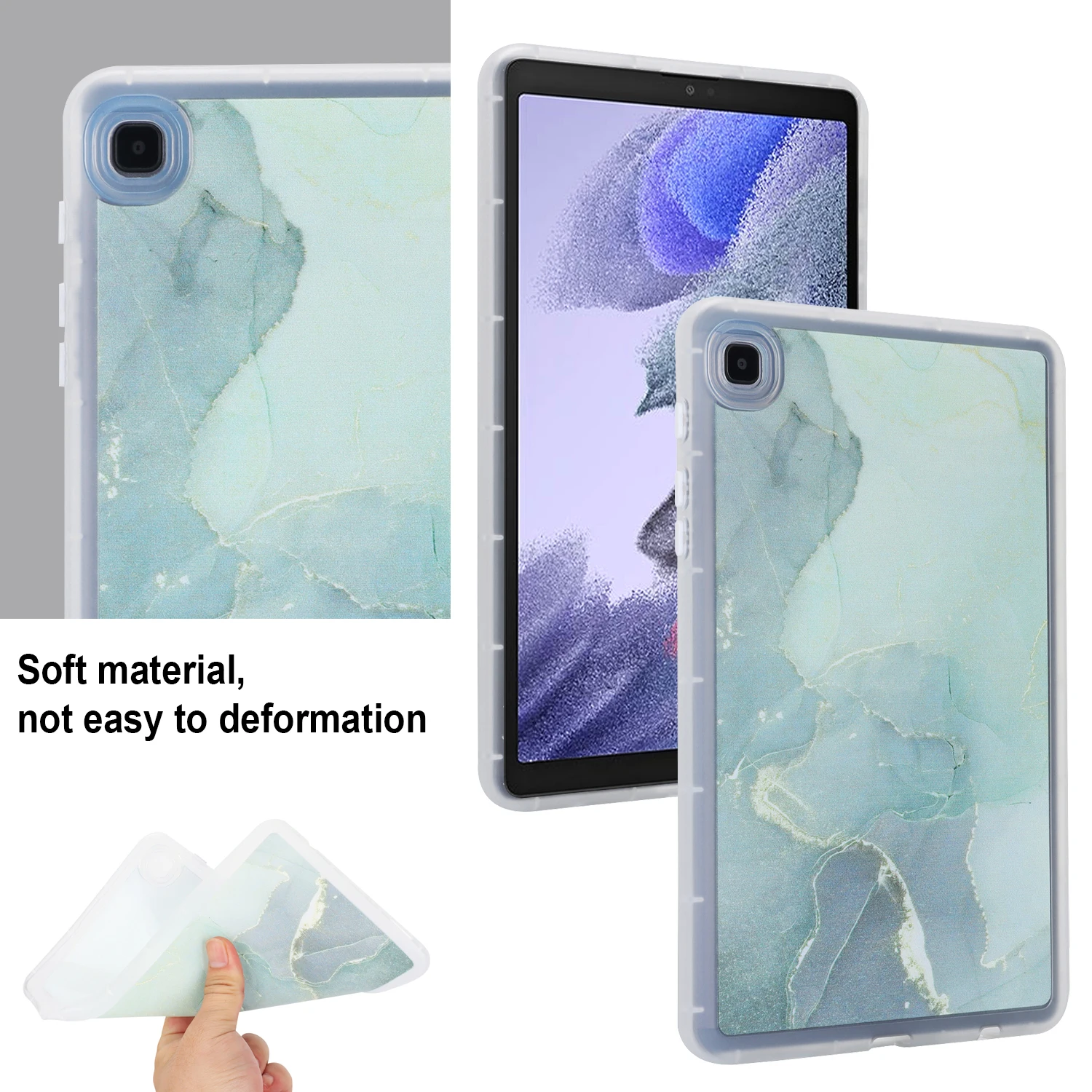 

TPU Case For Samsung Galaxy Tab S9 S8 S7 FE Plus 12.4" SM-X810 X816 X610 X616 X800 X806 T970 T975 T730 T735 Cover Marble Pattern