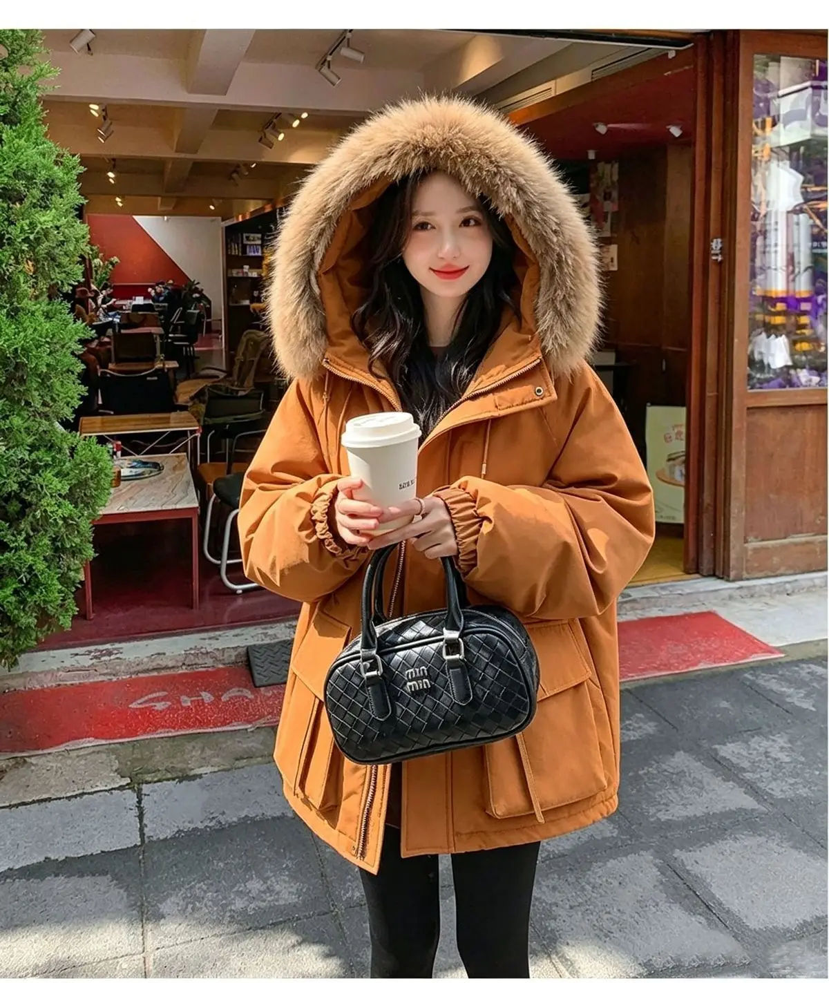Detachable Large fur collar Plush Thick Cotton Jacket 2026 Autumn Winter New Warm Parker COAT Women's Medium long Cotton Jackets
