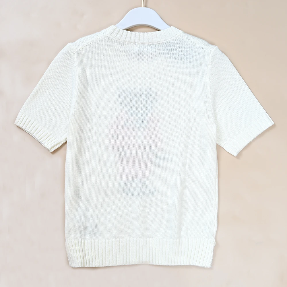 Lente zomer nieuwe dames cartoon patroon katoenmix rond Ne ort Sve gebreide trui losse pasvorm casual online exclusief