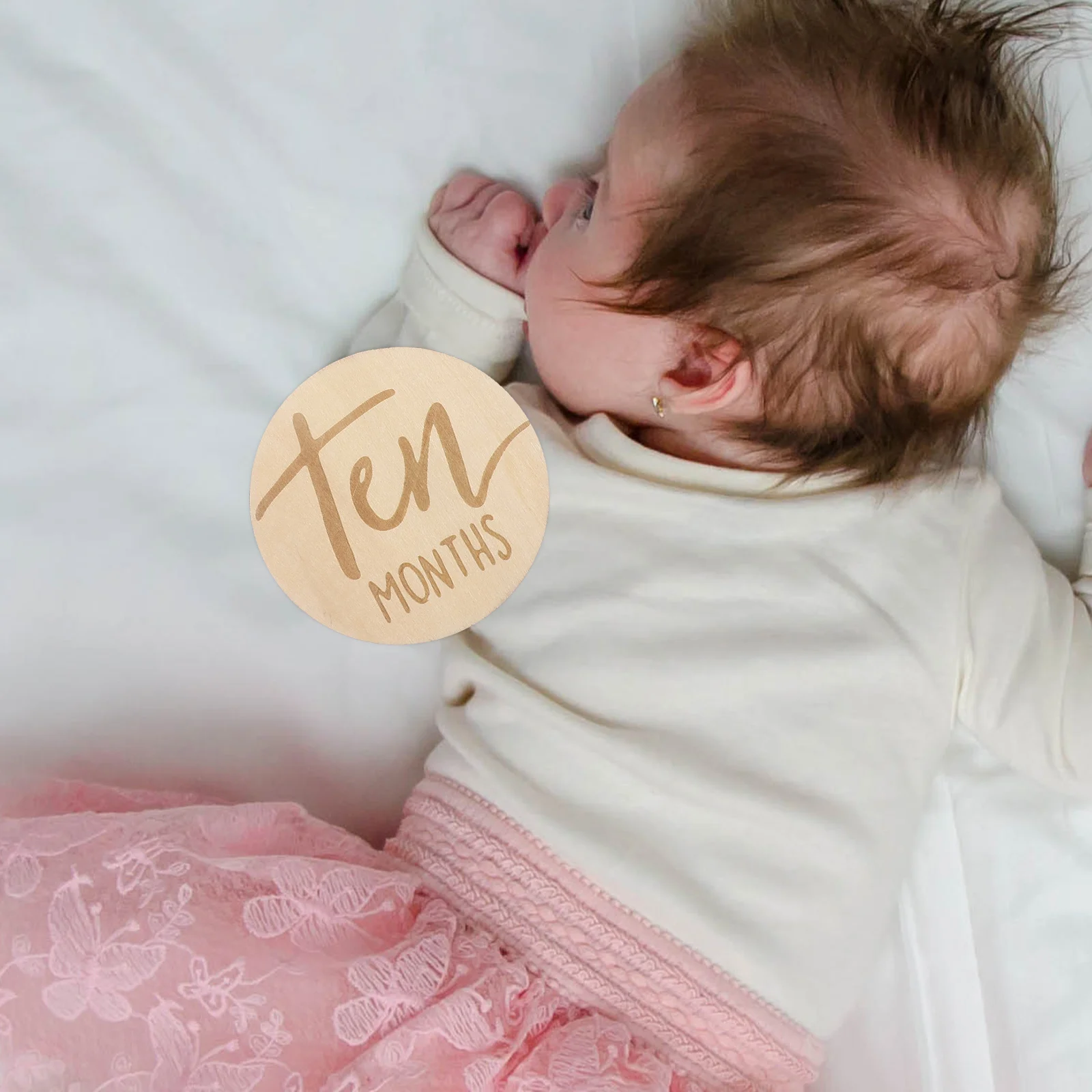 

6 pcs Baby Month Card Wooden Milestone Marker Double Sided Photo Props Wood Monthly Milestone Sign Newborn Accessories