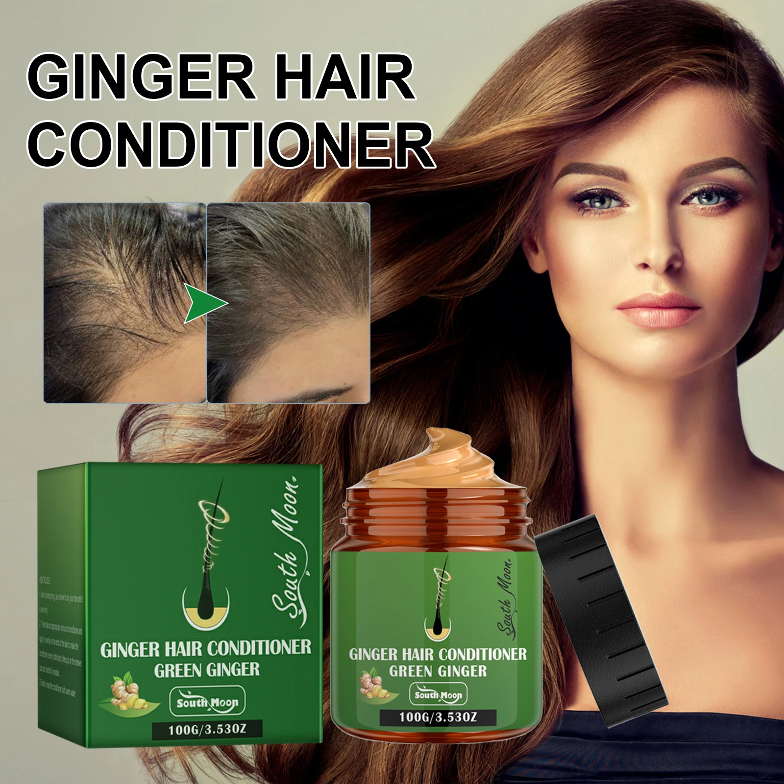 Ginger Hair Conditioner Strengthen Hair Repair Dry & Frizzy Hair At The Ends, Deeply Moisturize and Soften Hair Conditioner