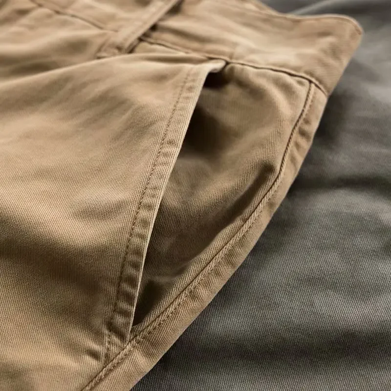 Pantalones informales de algodón para hombre, Pantalón recto, holgado, con bolsillo, de trabajo, de marca, para correr, ropa de entrenamiento