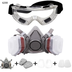 New 7in1/16in1 6200 Dust Gas Respirator Half Face Dust Mask For Painting Spraying Organic Vapor Chemical Gas Filter Work Safety