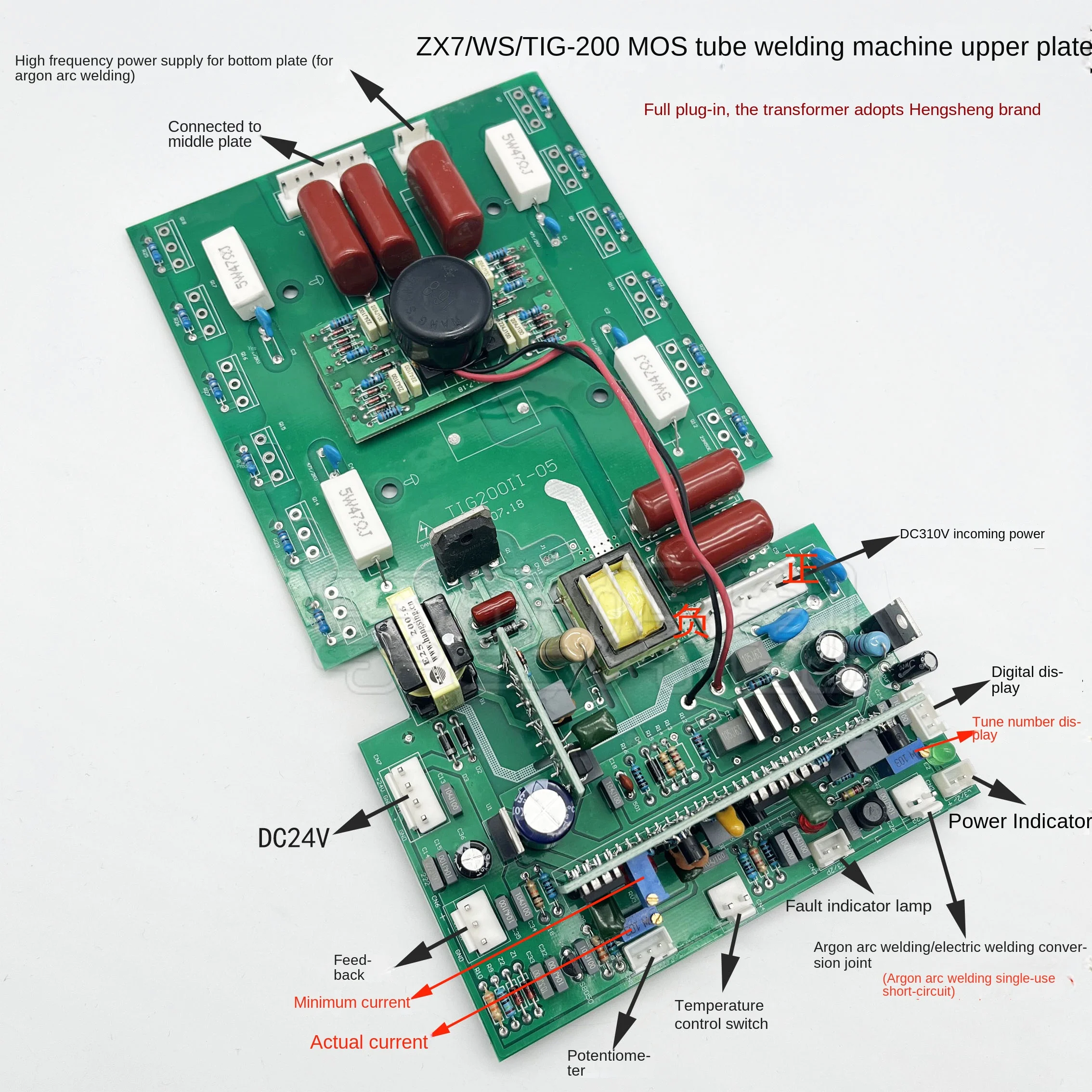 Inverter Welding Machine ZX7/TIG/WS-200 250 Upper Board DC Argon Arc Welding Machine Inverter Board with Digital Display 220V