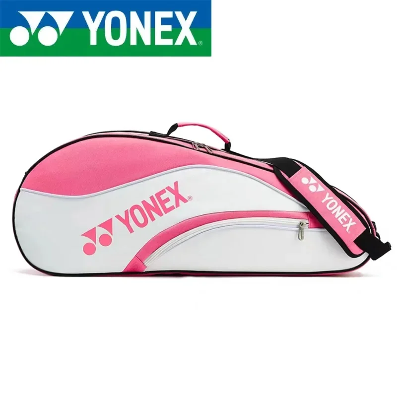 Borsa per racchette professionale YONEX, può contenere fino a 4 racchette da badminton, borsa sportiva con scomparto per scarpe, per donna e uomo