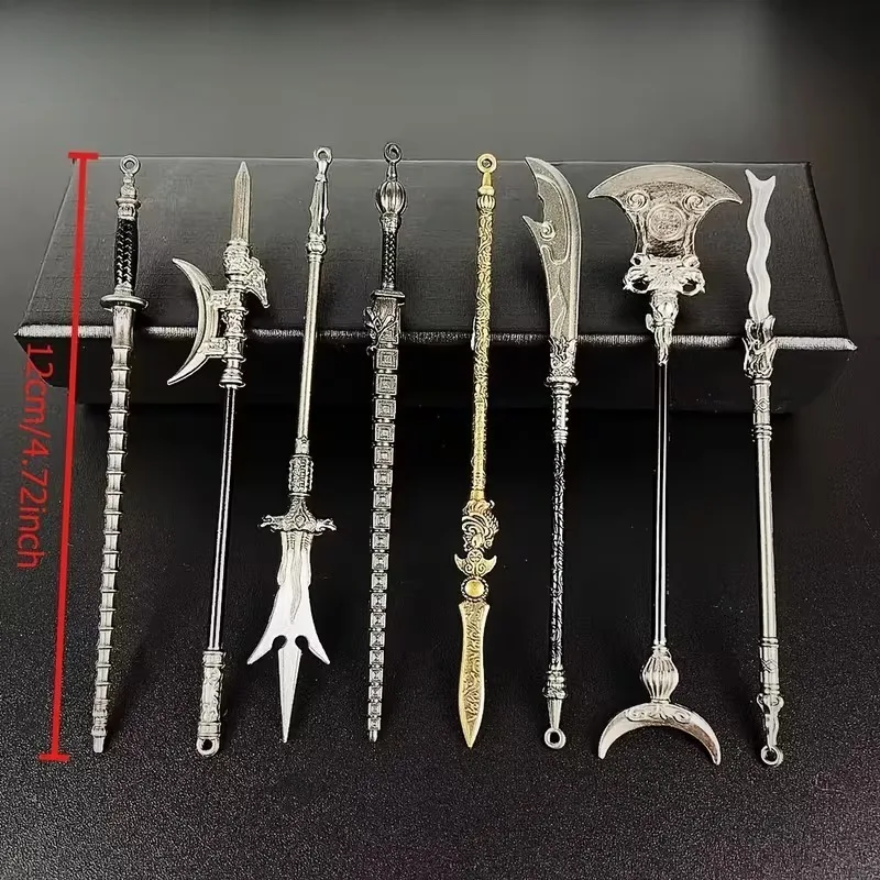14pcs Ancient Mini Katana Fake Sword Model Decorations with Gift Box Anime Game Enthusiast Collectibles Gift Home Office Decor