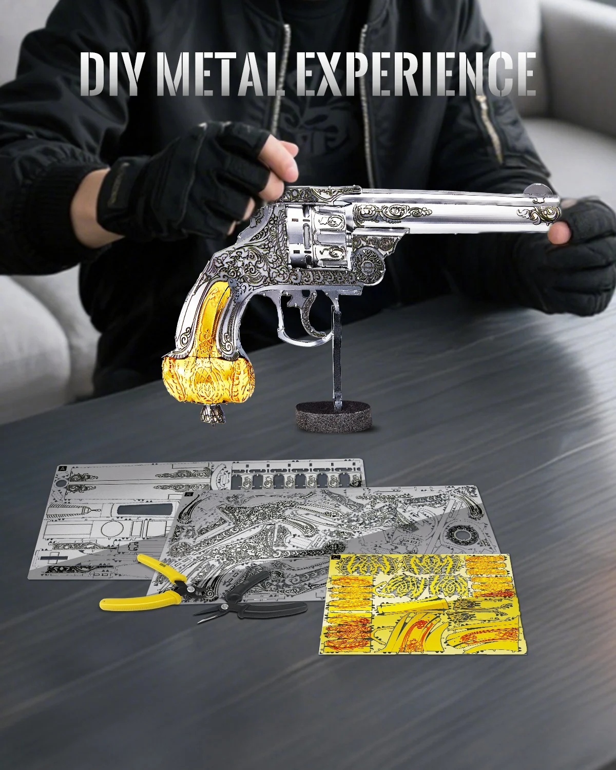 Piececool 3Dメタルリボルバー パズルキット