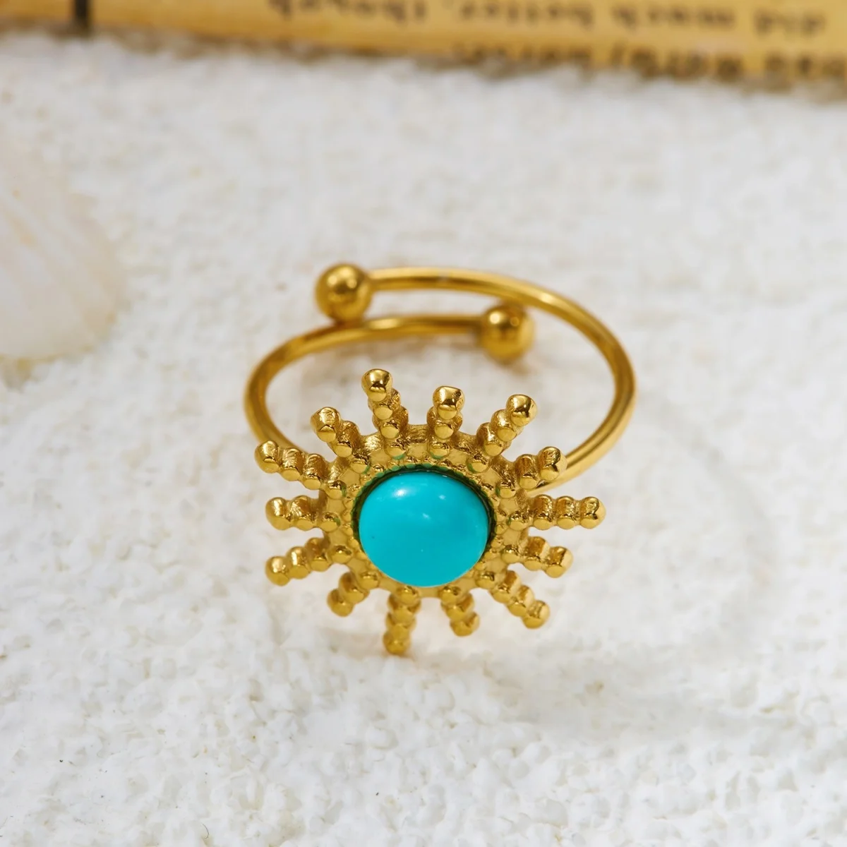Retro-Ringe mit unregelmäßigem Lava- und Tigerauge-Stein für Damen und Herren, Edelstahl, geometrische Textur, Fingerring, ästhetischer Schmuck – Detail 39