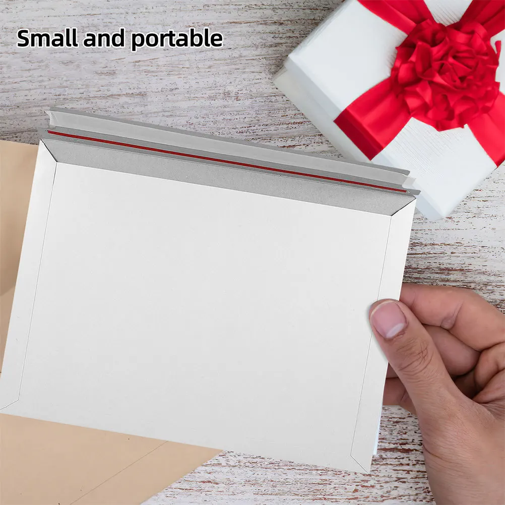 25Pcs Cardboard Photo Document Mailers Self Seal Envelopes Flat Shipping Stay Flat Mailing Envelopes for Documents Art Catalogs