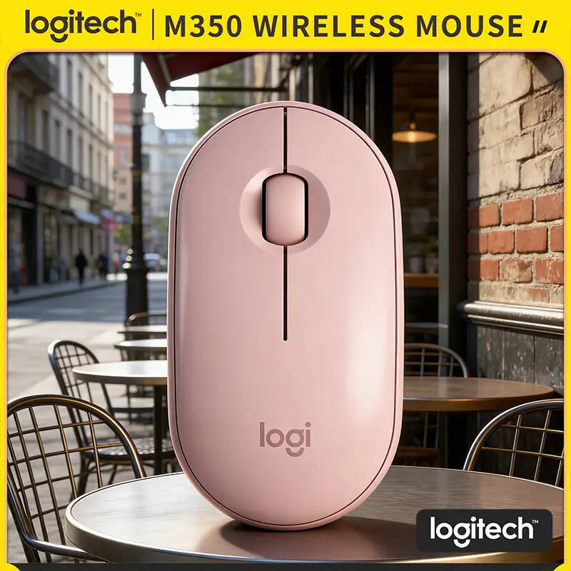 

Logitech M350 Ergonomic Quiet Mouse - Smooth Organic Design, Silent Scroll, USB Storage, 1000 DPI, Home Study Office Perfect