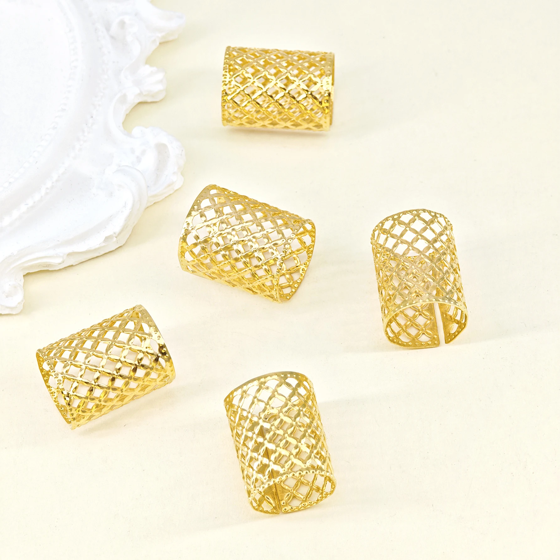 5pcs Hollow mesh Shape Hair Ring For Dreadlock Vintage Hairpin For Women Girl Hair Accessories Loc Hair Jewelry for Braids