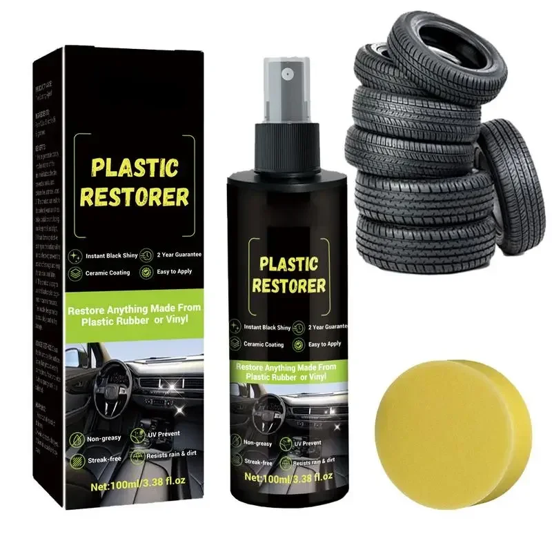 Car Exterior Restoration Spray, Auto Trim Restorer, Hydrophobic Ceramic Coating, Interior Revitalization, Qucik