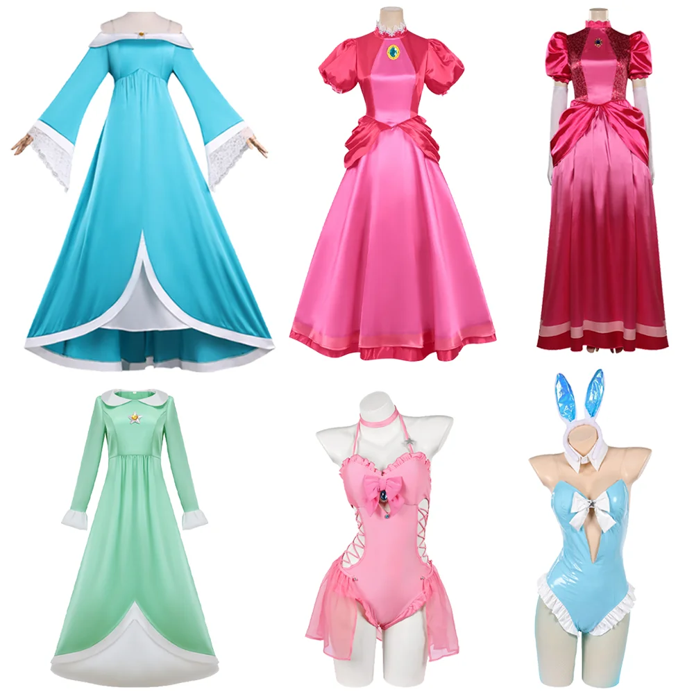 Fantasia de Cosplay Princesa Peach Rosalina Daisy, Roupa de Banho Adulto, Fantasia de Halloween, Disfarce de Praia