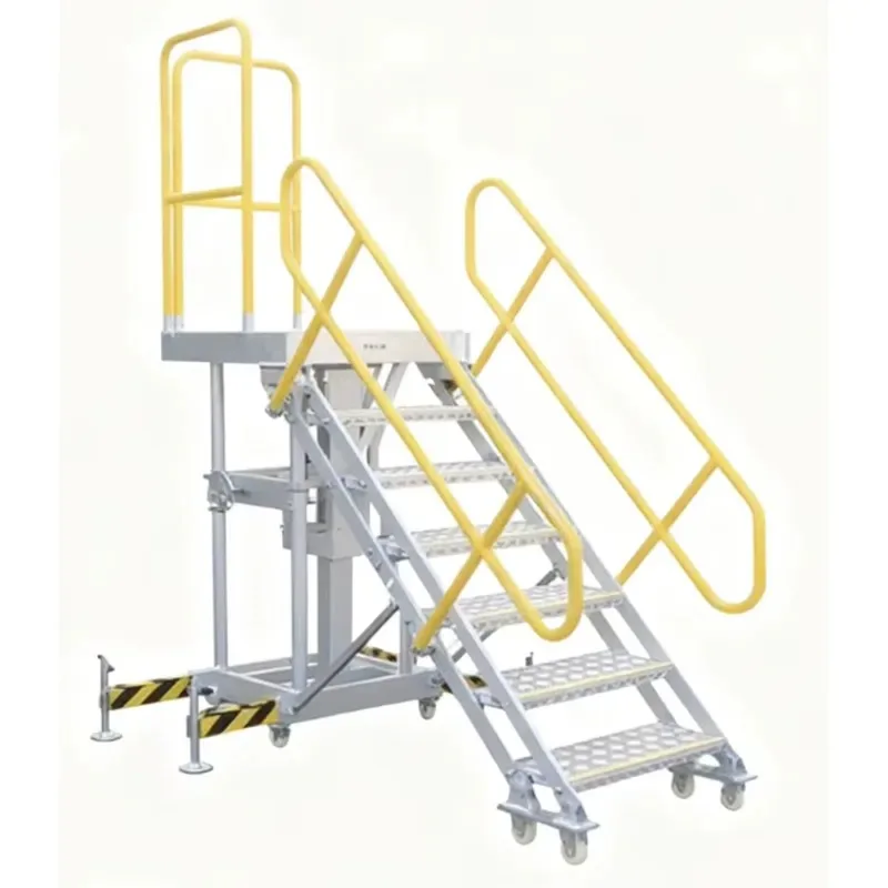 Warehouse Heavy Duty Portable Folding Aluminum Extension Ladder Movable Step Work Platform Insulated
