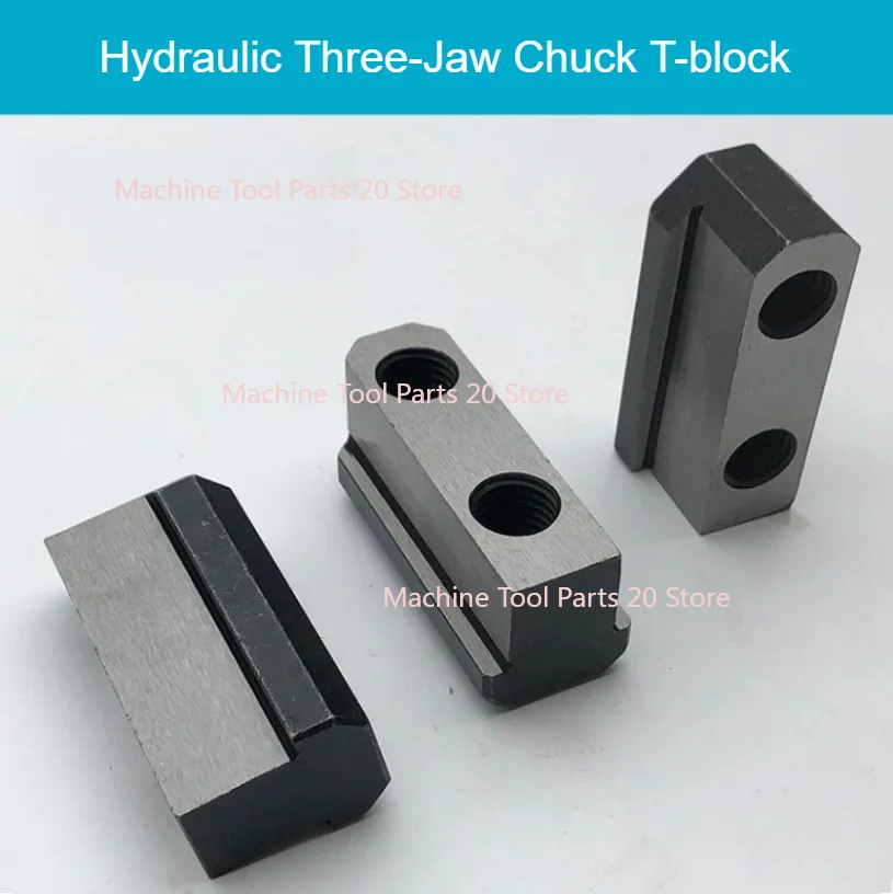 Hydraulic Three-Jaw Chuck T-block 12/15Inch Hollow/ Medium Solid Soft Claw Valve Block Connection Block Chuck T-shaped Block