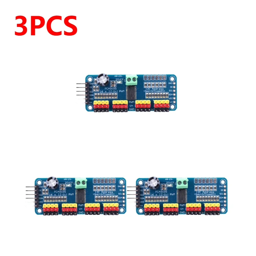 PCA9685 PWM Servomotor Driver IIC Interface 16 Kanaals 12-Bit PWM Servomotor Driver Board voor Arduino Robot / Raspberry Pi