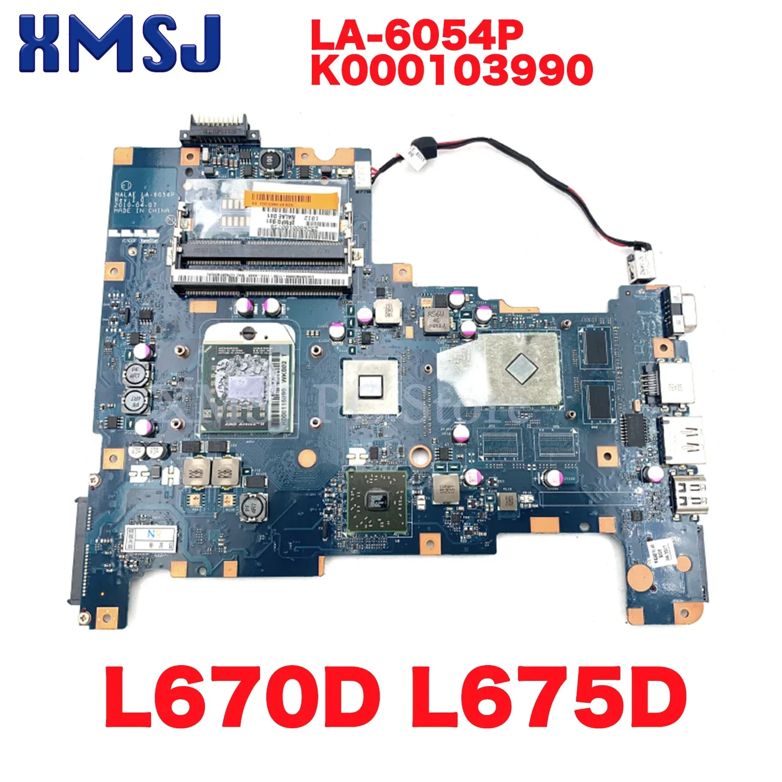 

XMSJ For Toshiba L670D L675D LA-6054P K000103990 Laptop Motherboard DDR3 Free CPU Main Board Full Test