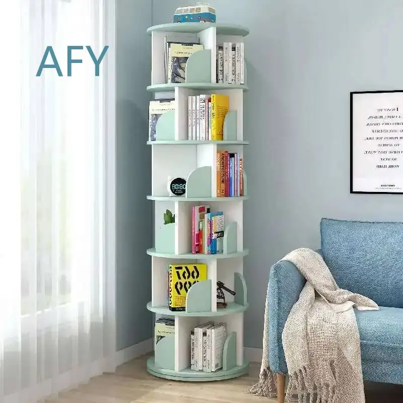 Rotating Bookshelf for Home Office Dorm Room Space Saving Book Rack for Students Creative Storage Bookcase for Small Spaces