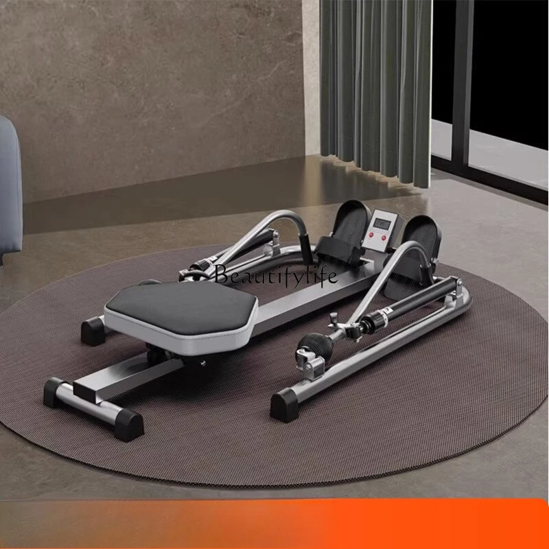 

Backrest rowing machine fitness training equipment foldable