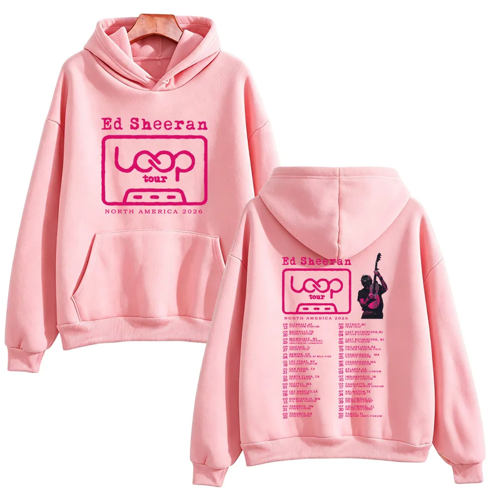 Ed Sheeran 2026 North America Tour Hoodies 2026 Loop Concert New Date Graphic Print Sweatshirt Unisex Long Sleeve Loose Pullover