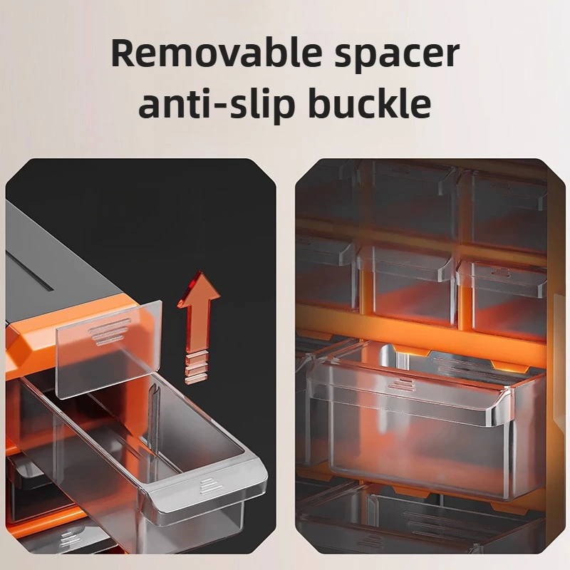 Drawer Storage Toolbox Multi-grid Tools Case Electronic Components Screw Parts Accessories Organizer Large Capacity Tool Cabinet
