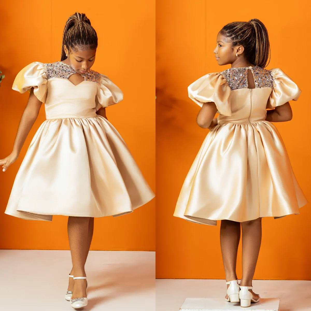 

Платья цветочницы для девочек на свадьбу, с индивидуальной вышивкой бисером, короткие детские платья для дня рождения, платья принцессы для фотосессий и конкурсов красоты