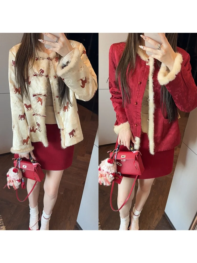 

Double-Sided Wear Goose down Jaet Tee-Star Traceabili Chinese Sle Lightweight Luxury Feel National Trend Outerwear