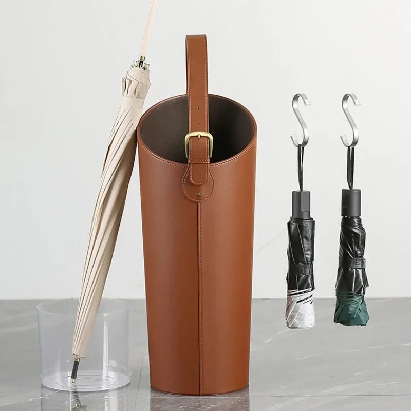 

Luxurious Leather Large Capacity Umbrella Holder, Multifunctional Door Storage Shelf, Ideal for Office and Home Use