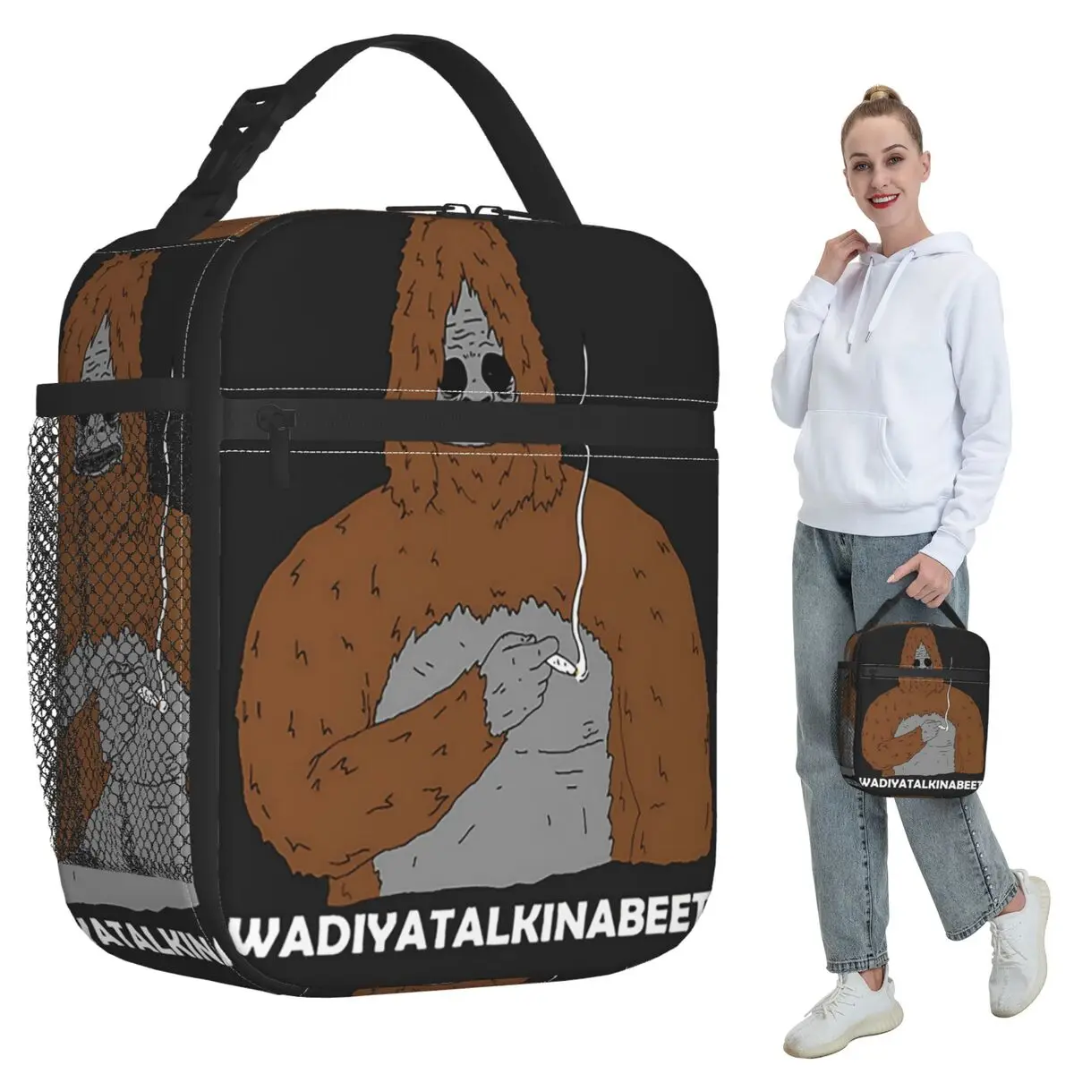 The Big Lez Show Cartoon Sassy Smoking Monkey Insulated Lunch Bag for Kids School Cooler Thermal Food Box Tote Portable Lunch