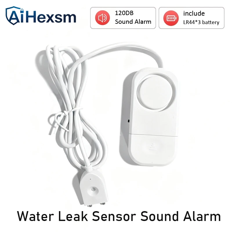 

1/2/5/6/8/10pcs Water Leakage Sensor Detector Leak Alarm Flood Detection adjustable 120dB Alert Home Kitchen fish tank Security